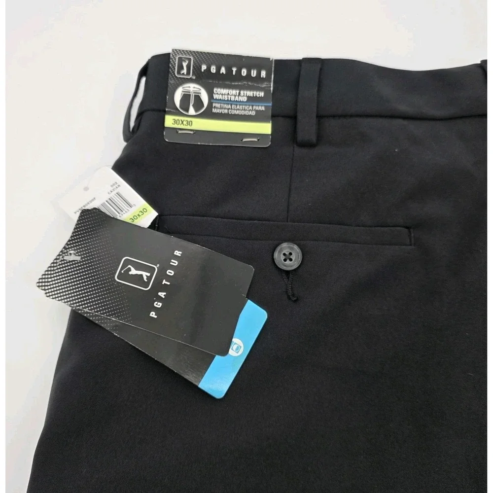 PGA Tour‎ Golf Pants Men 30x30 Black Performance Stretch Comfort Lightweight